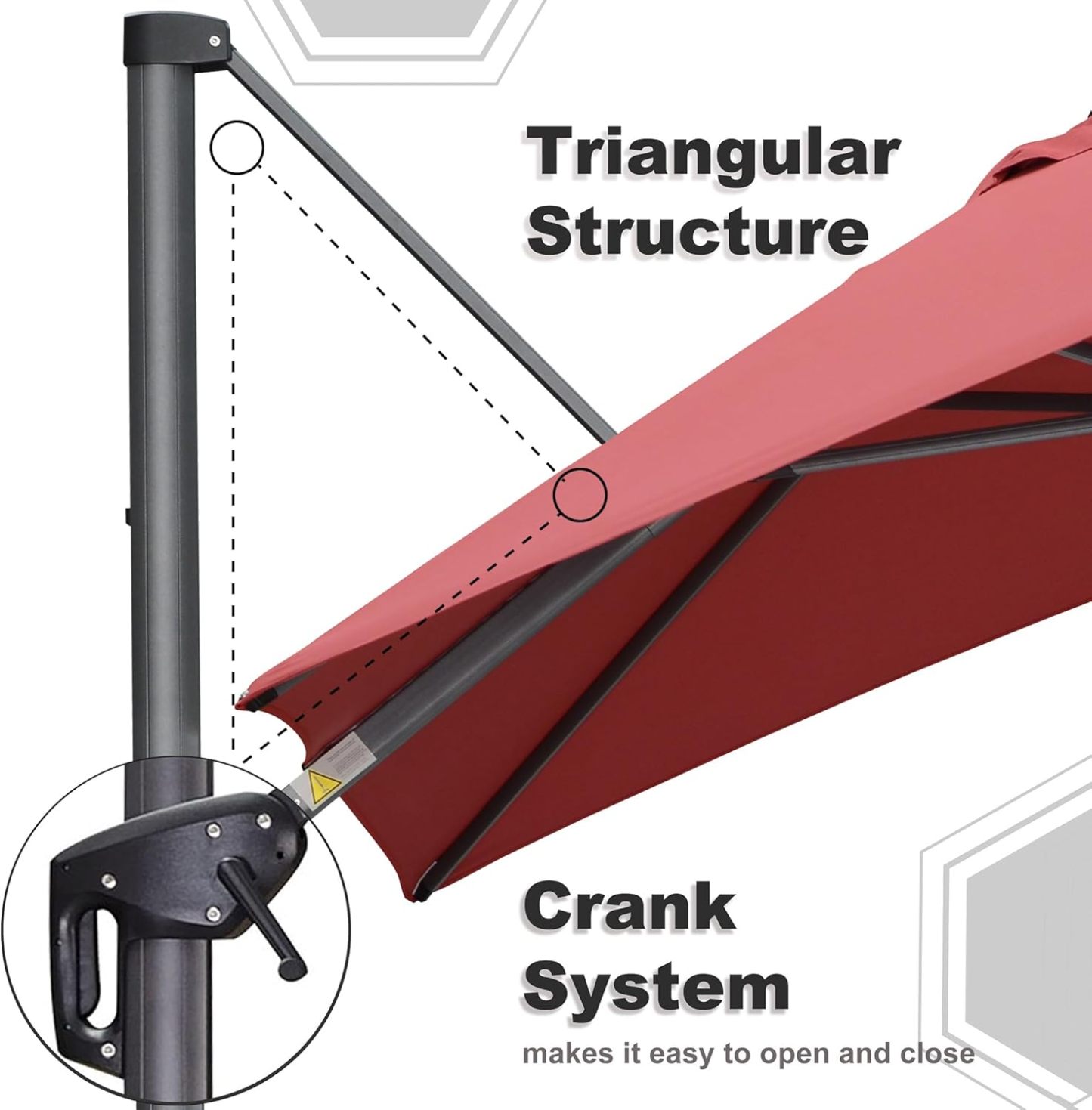 11 Feet Patio Umbrella with Base Outdoor Cantilever Round Umbrella Aluminum Offset Umbrella with 360-degree Rotation for Garden Deck Pool Patio, Beige
