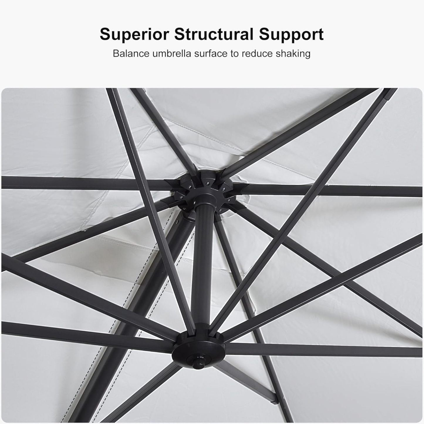 11 Feet Patio Umbrella with Base Outdoor Cantilever Round Umbrella Aluminum Offset Umbrella with 360-degree Rotation for Garden Deck Pool Patio, Beige