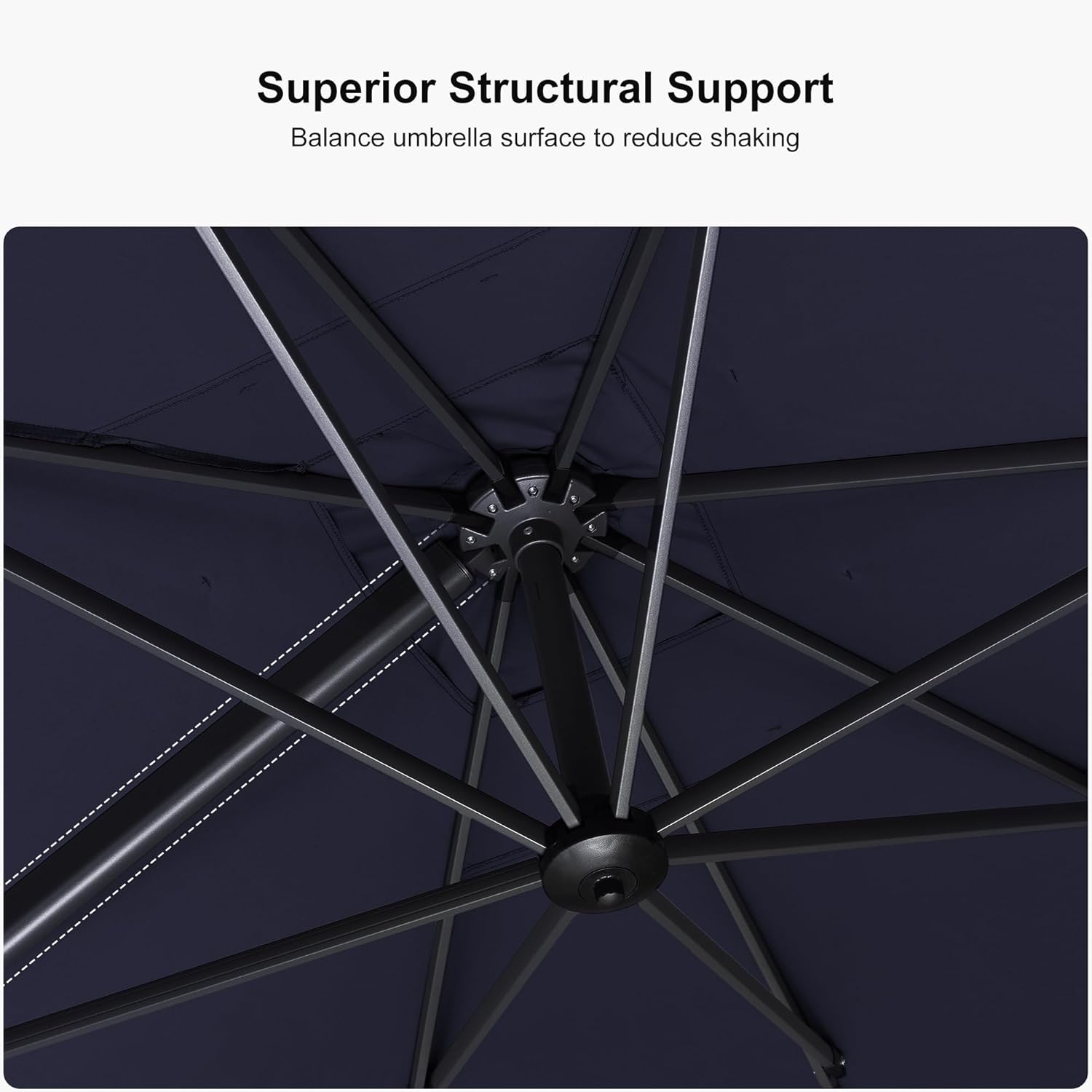 11 Feet Patio Umbrella with Base Outdoor Cantilever Round Umbrella Aluminum Offset Umbrella with 360-degree Rotation for Garden Deck Pool Patio, Beige