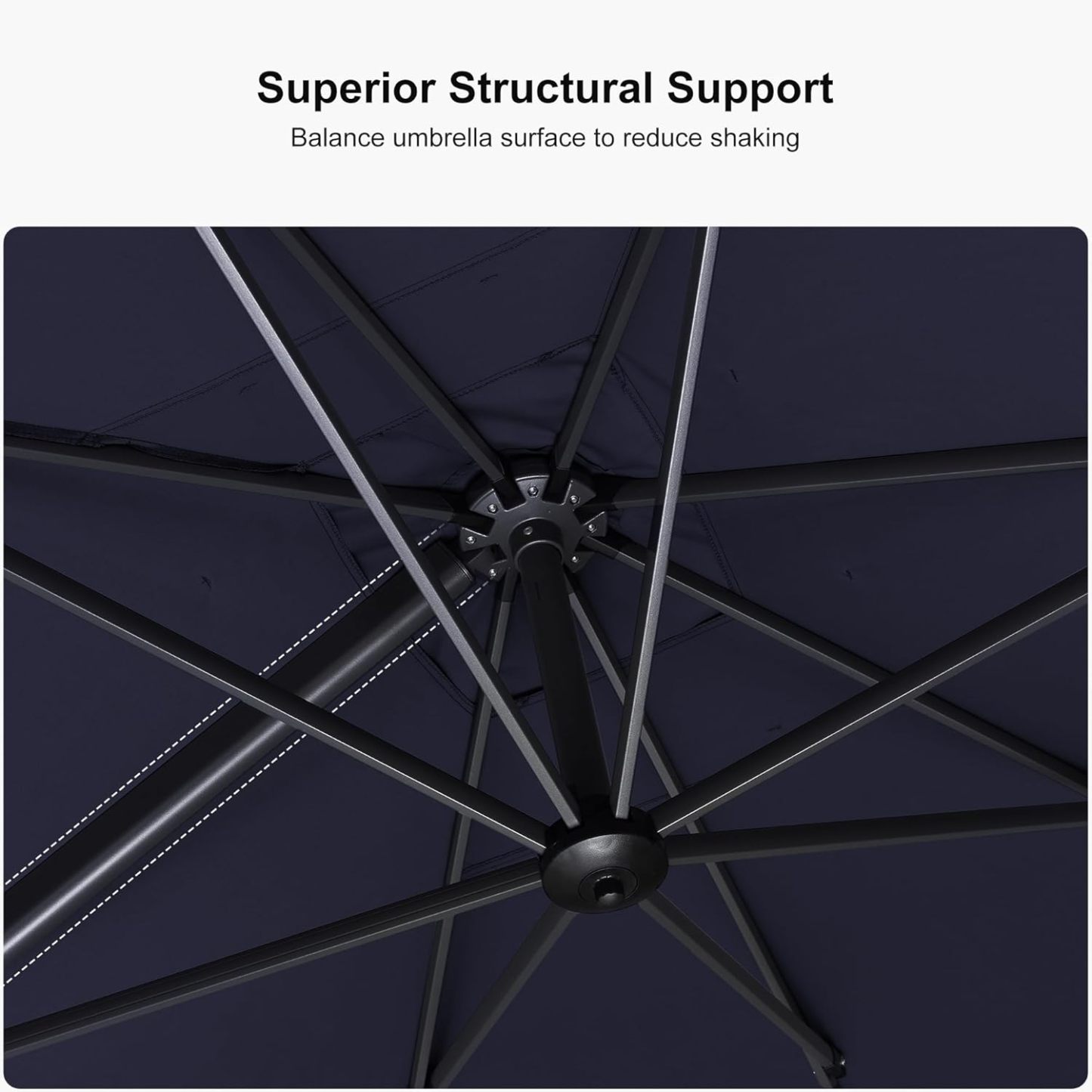 11 Feet Patio Umbrella with Base Outdoor Cantilever Round Umbrella Aluminum Offset Umbrella with 360-degree Rotation for Garden Deck Pool Patio, Beige