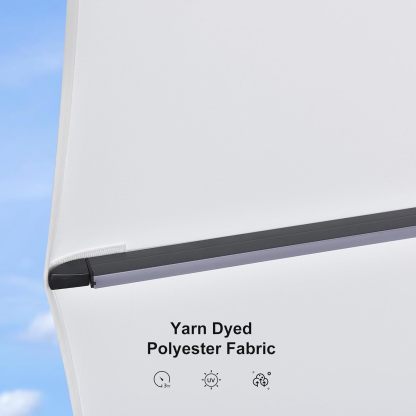 11 Feet Patio Umbrella with Base Outdoor Cantilever Round Umbrella Aluminum Offset Umbrella with 360-degree Rotation for Garden Deck Pool Patio, Beige