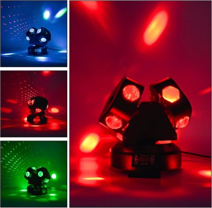 Moving Head DJ Light Party RGBW LED Beam Lights DMX 512 Strobe Light with Sound Activated 360°Rotation Stage Lighting Equipment for Events DJ KTV Disco Wedding Concert Festival