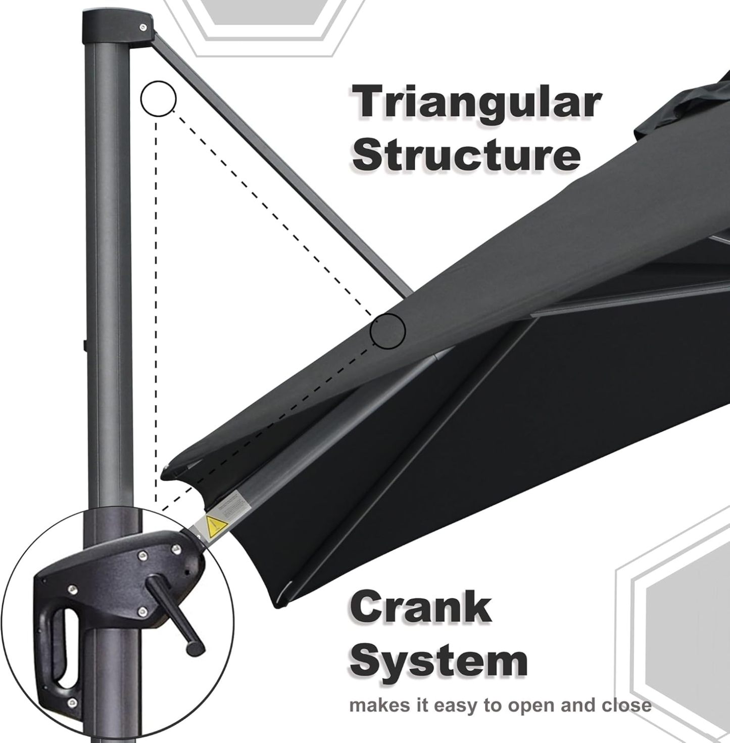 11 Feet Patio Umbrella with Base Outdoor Cantilever Round Umbrella Aluminum Offset Umbrella with 360-degree Rotation for Garden Deck Pool Patio, Beige