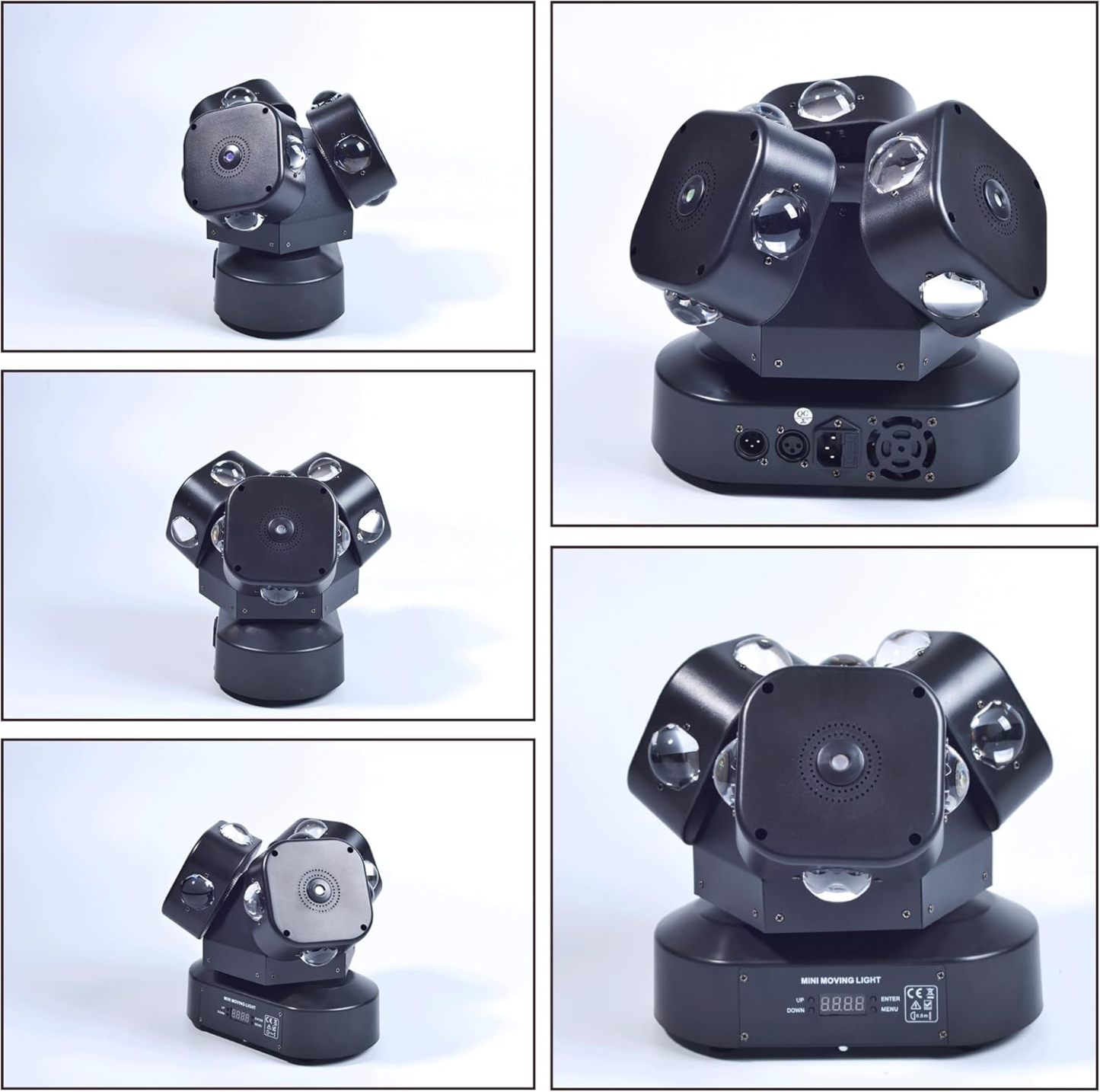 Moving Head DJ Light Party RGBW LED Beam Lights DMX 512 Strobe Light with Sound Activated 360°Rotation Stage Lighting Equipment for Events DJ KTV Disco Wedding Concert Festival