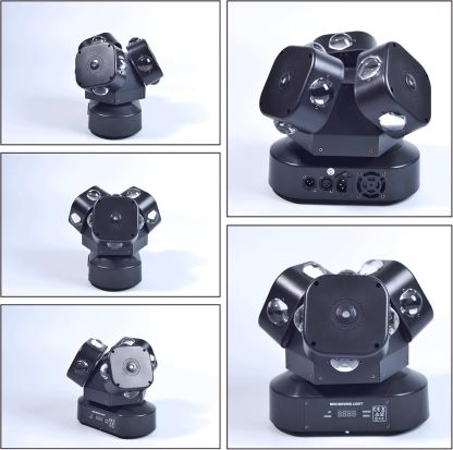 Moving Head DJ Light Party RGBW LED Beam Lights DMX 512 Strobe Light with Sound Activated 360°Rotation Stage Lighting Equipment for Events DJ KTV Disco Wedding Concert Festival