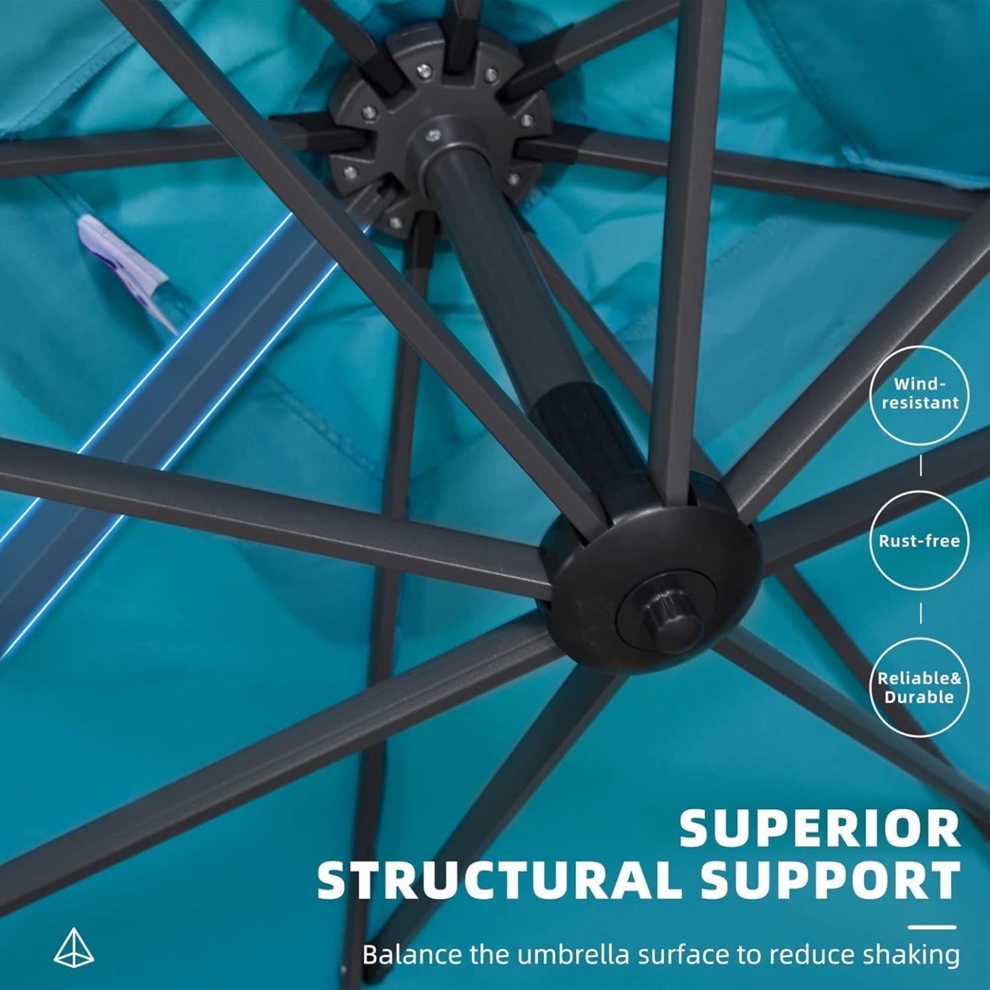 11 Feet Patio Umbrella with Base Outdoor Cantilever Round Umbrella Aluminum Offset Umbrella with 360-degree Rotation for Garden Deck Pool Patio, Beige