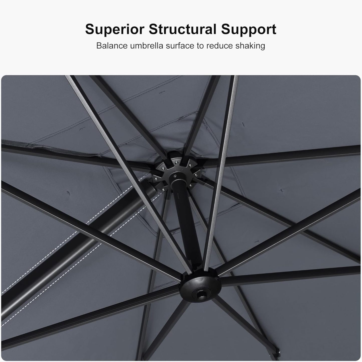 11 Feet Patio Umbrella with Base Outdoor Cantilever Round Umbrella Aluminum Offset Umbrella with 360-degree Rotation for Garden Deck Pool Patio, Beige