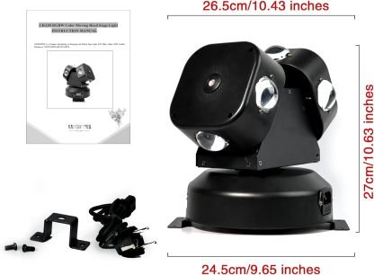 Moving Head DJ Light Party RGBW LED Beam Lights DMX 512 Strobe Light with Sound Activated 360°Rotation Stage Lighting Equipment for Events DJ KTV Disco Wedding Concert Festival