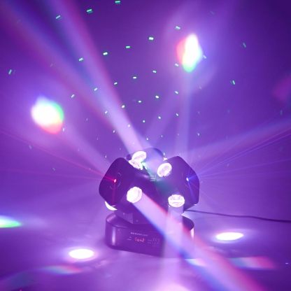 Moving Head DJ Light Party RGBW LED Beam Lights DMX 512 Strobe Light with Sound Activated 360°Rotation Stage Lighting Equipment for Events DJ KTV Disco Wedding Concert Festival