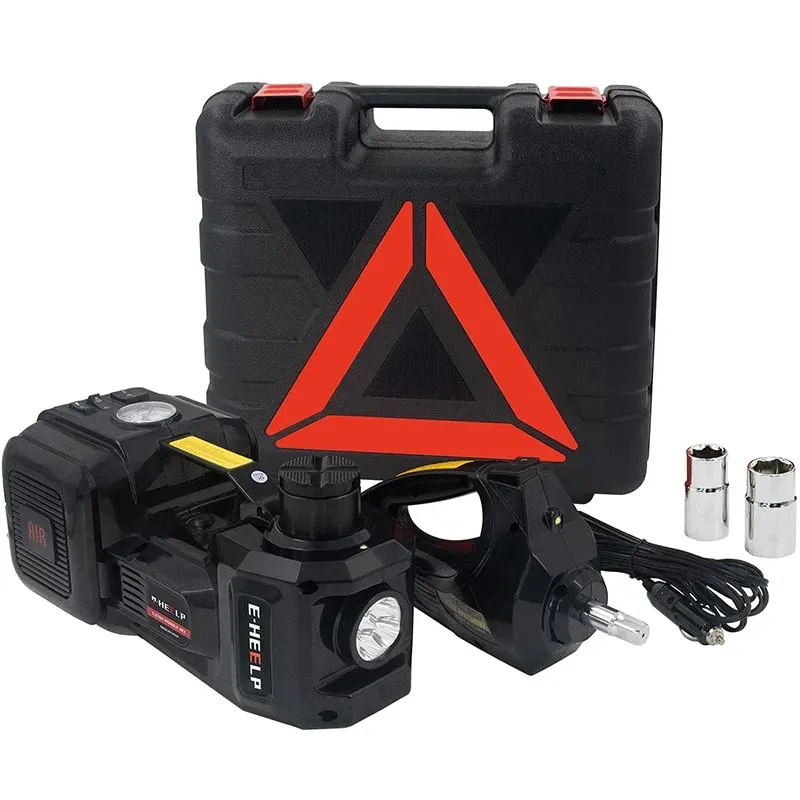 Electric Car Jack 5Ton 12V Hydraulic Car Jack Kit with Electric Impact Wrench for SUV MPV Sedan Truck Change Tires Garage Repair