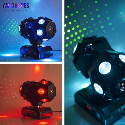 Moving Head DJ Light Party RGBW LED Beam Lights DMX 512 Strobe Light with Sound Activated 360°Rotation Stage Lighting Equipment for Events DJ KTV Disco Wedding Concert Festival