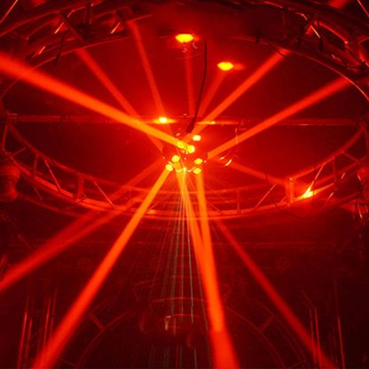 Moving Head DJ Light Party RGBW LED Beam Lights DMX 512 Strobe Light with Sound Activated 360°Rotation Stage Lighting Equipment for Events DJ KTV Disco Wedding Concert Festival