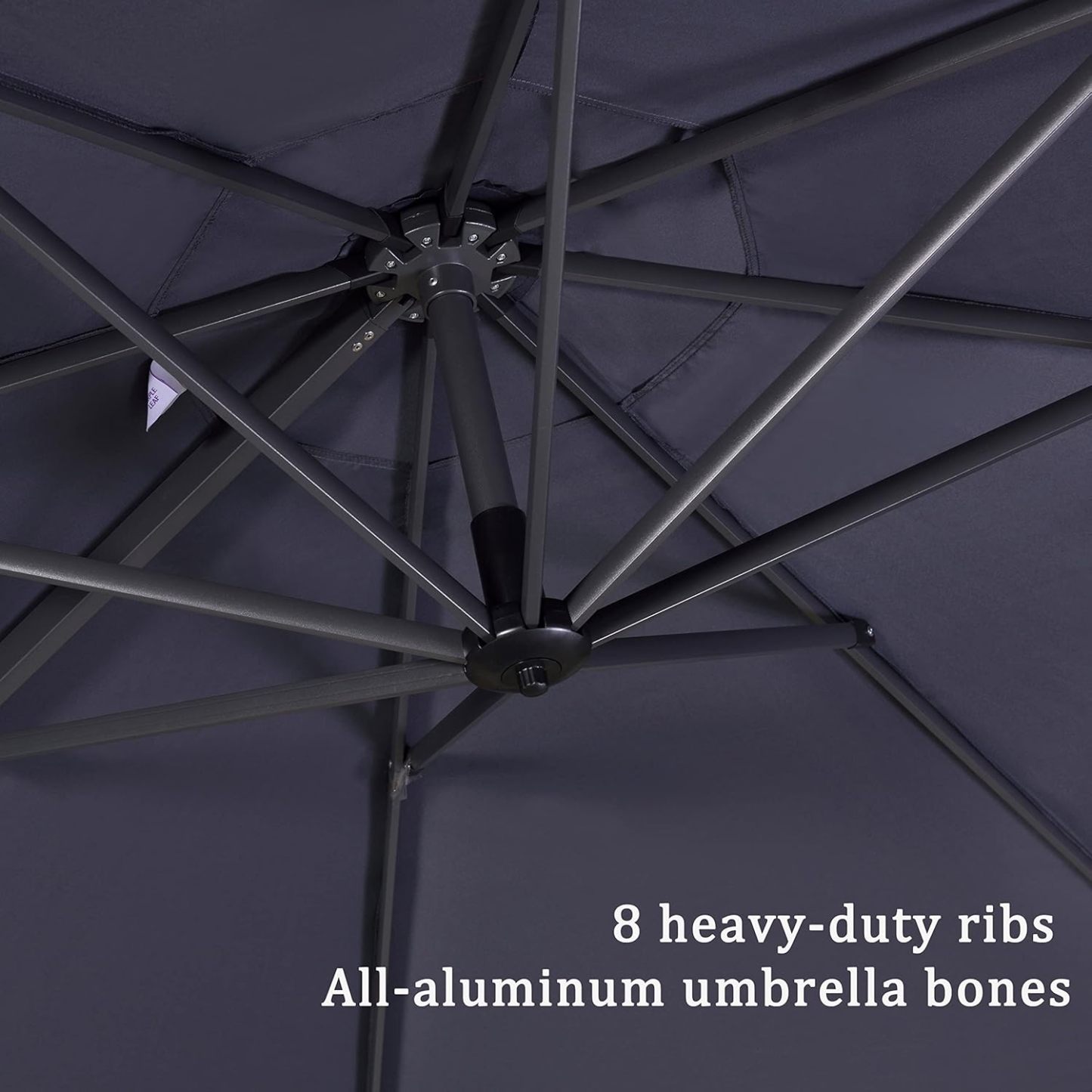 11 Feet Patio Umbrella with Base Outdoor Cantilever Round Umbrella Aluminum Offset Umbrella with 360-degree Rotation for Garden Deck Pool Patio, Beige