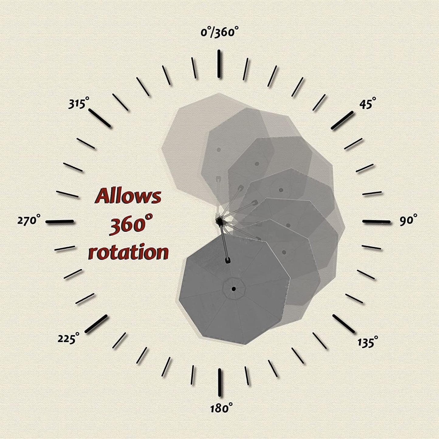 11 Feet Patio Umbrella with Base Outdoor Cantilever Round Umbrella Aluminum Offset Umbrella with 360-degree Rotation for Garden Deck Pool Patio, Beige