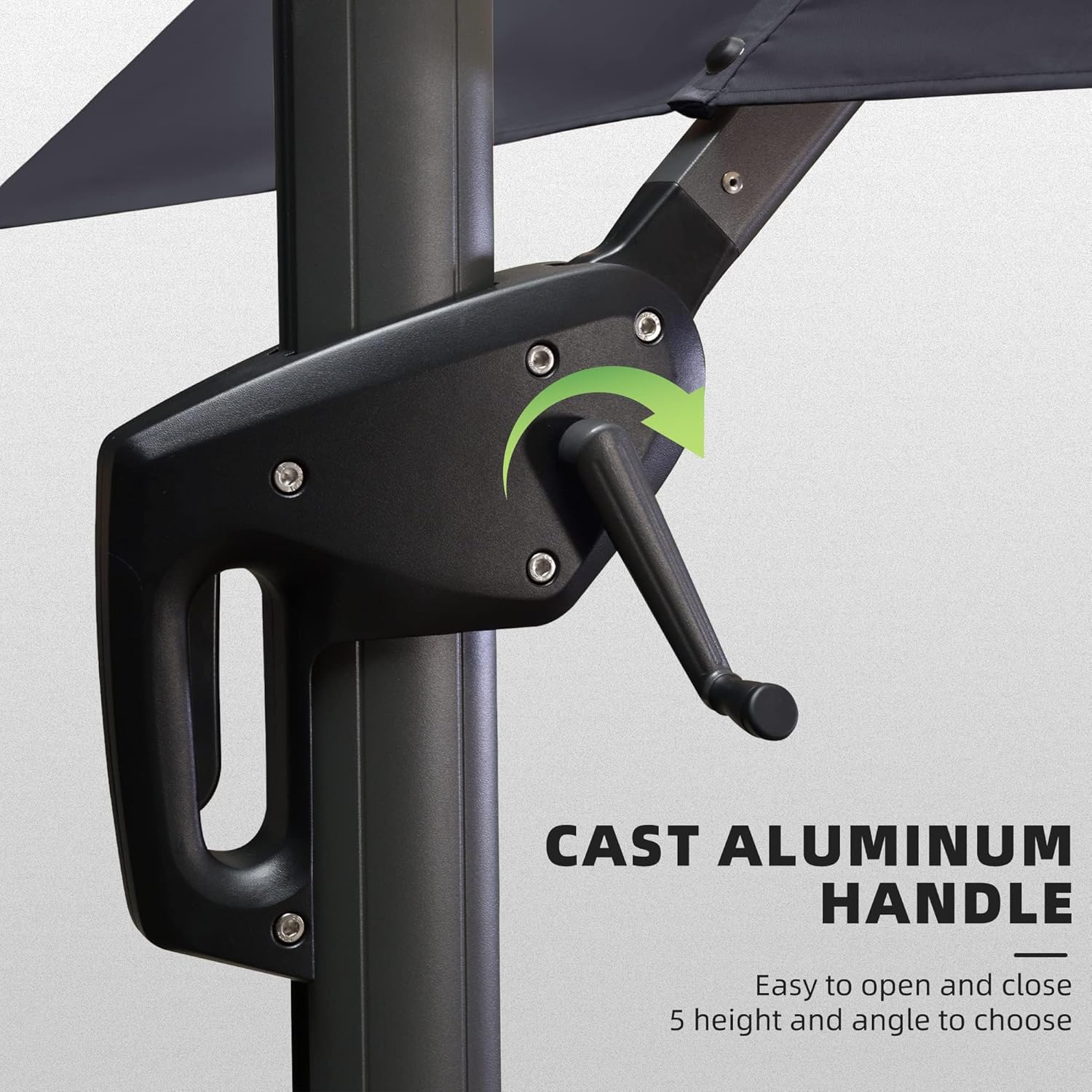 11 Feet Patio Umbrella with Base Outdoor Cantilever Round Umbrella Aluminum Offset Umbrella with 360-degree Rotation for Garden Deck Pool Patio, Beige