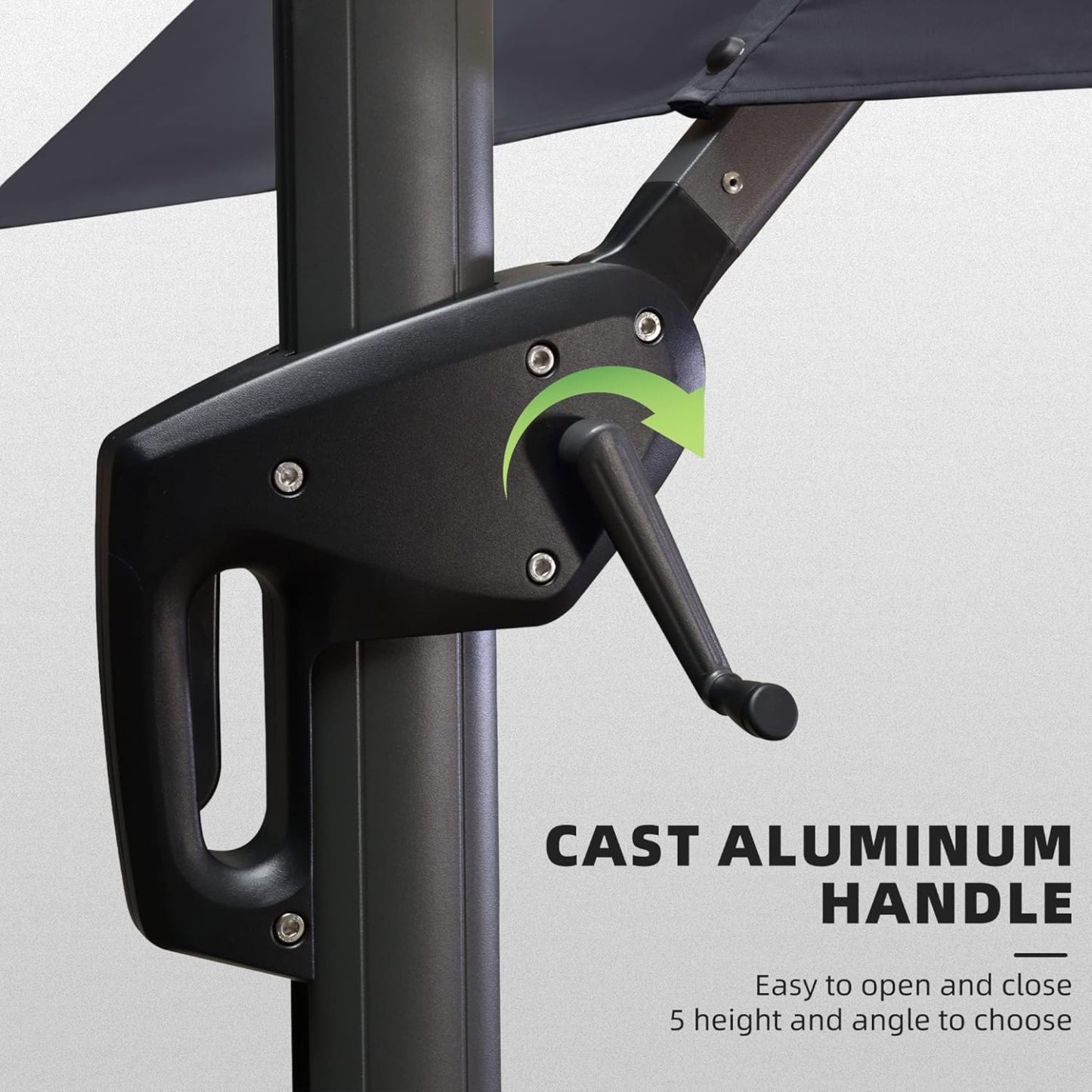 11 Feet Patio Umbrella with Base Outdoor Cantilever Round Umbrella Aluminum Offset Umbrella with 360-degree Rotation for Garden Deck Pool Patio, Beige