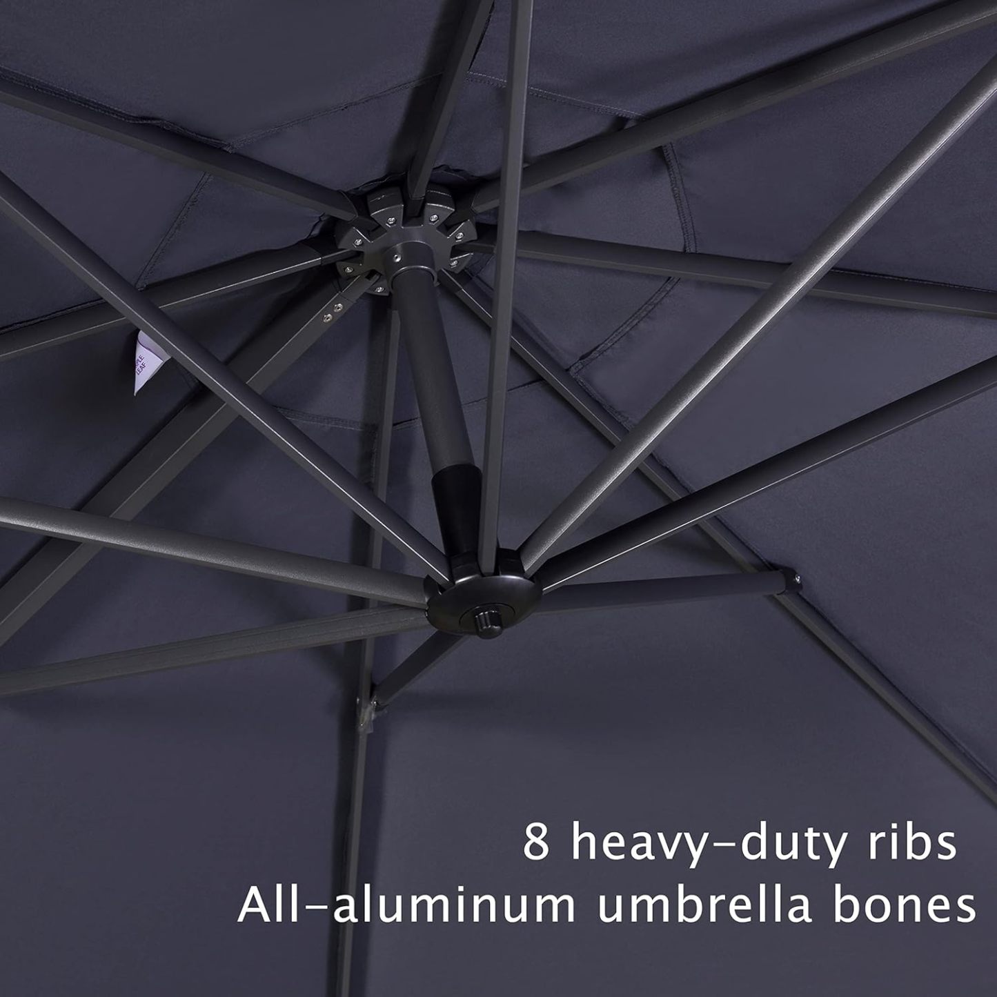 11 Feet Patio Umbrella with Base Outdoor Cantilever Round Umbrella Aluminum Offset Umbrella with 360-degree Rotation for Garden Deck Pool Patio, Beige