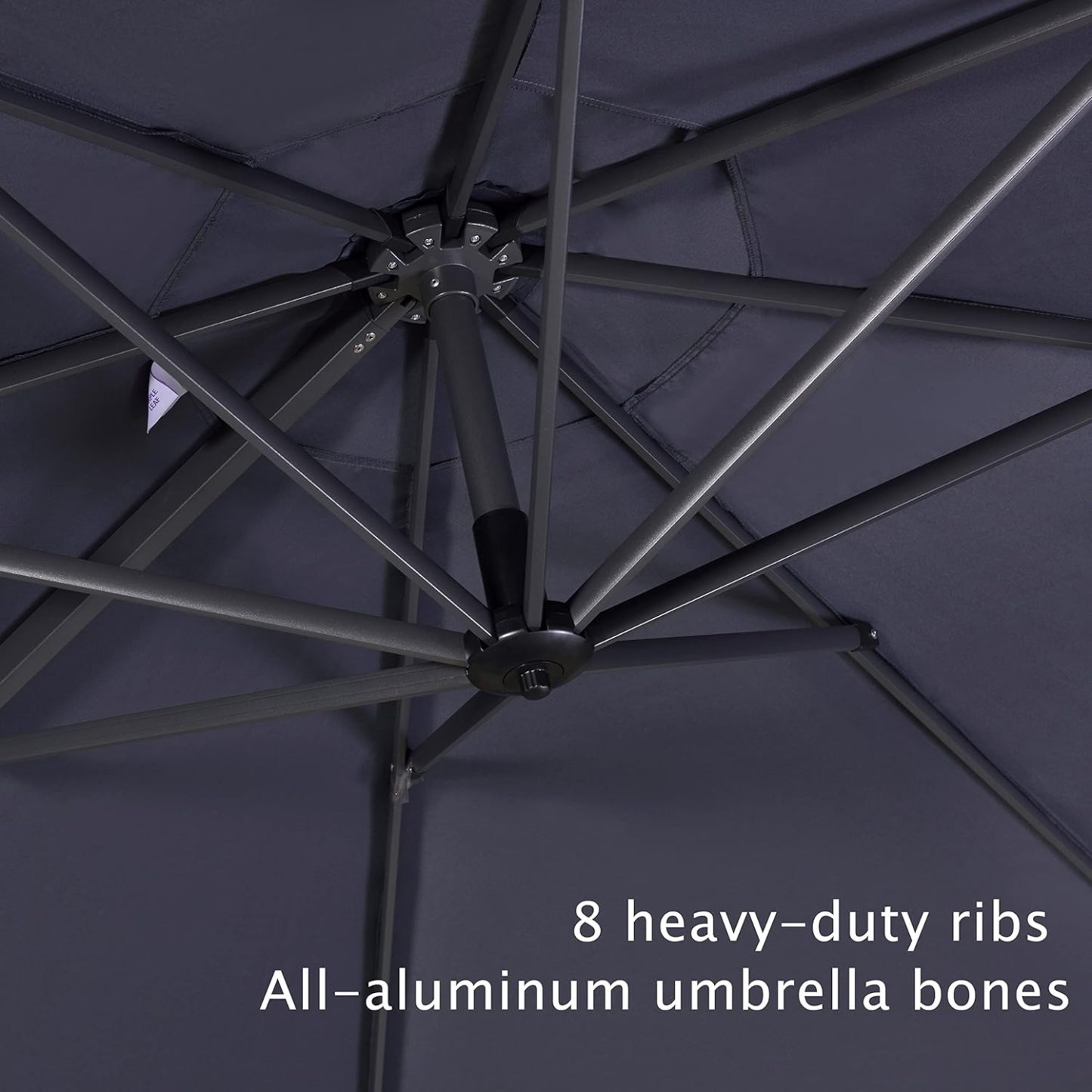 11 Feet Patio Umbrella with Base Outdoor Cantilever Round Umbrella Aluminum Offset Umbrella with 360-degree Rotation for Garden Deck Pool Patio, Beige