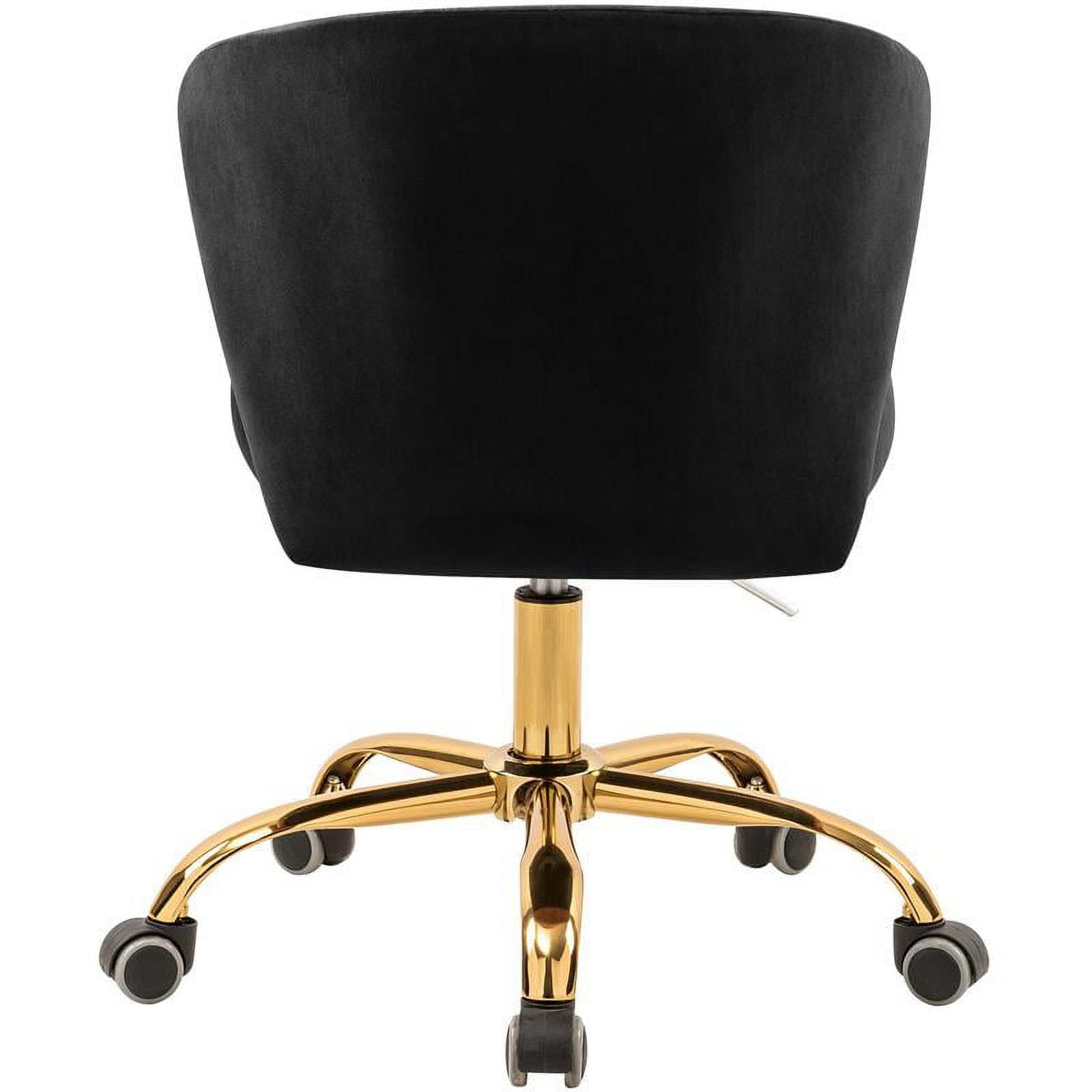 Meridian Furniture Finley Swivel Adjustable Black Velvet and Chrome Office Chair