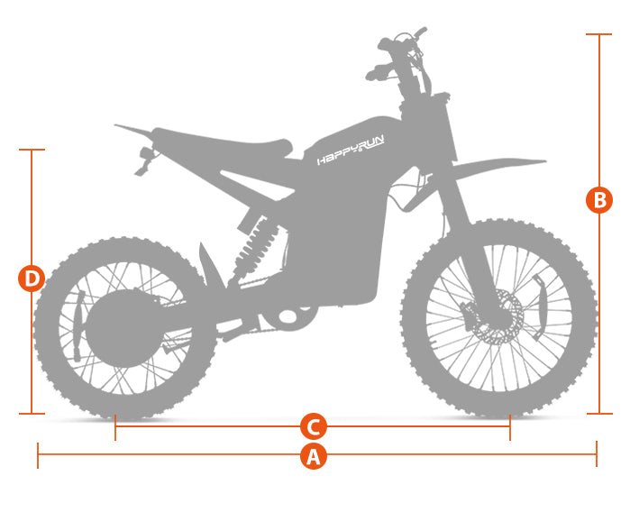 HappyRun G300 Pro electric dirt bike geometry