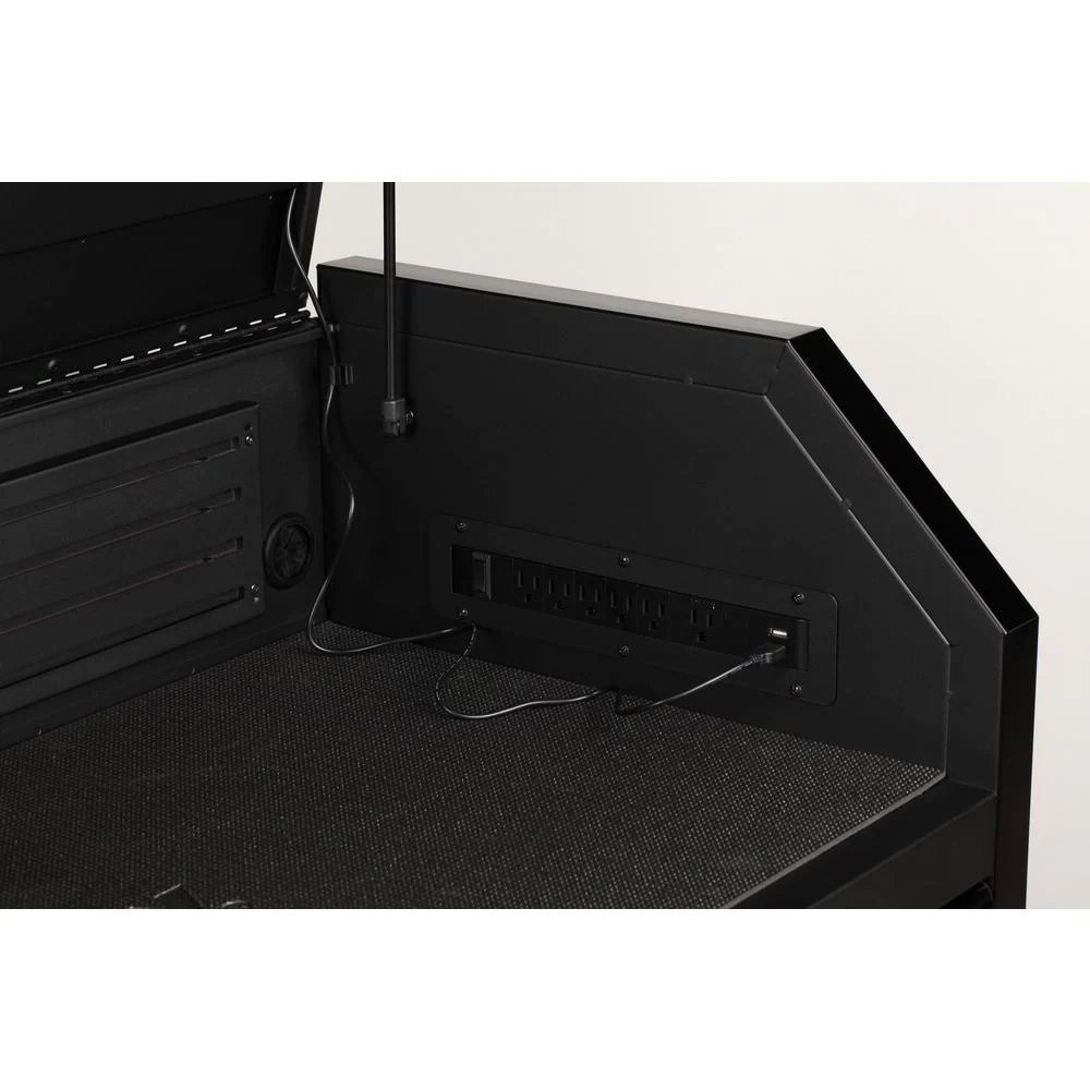 Industrial 52 in. W x 21.5 in. D 15-Drawer Tool Chest and Rolling Cabinet Combo with LED Light in Matte Black