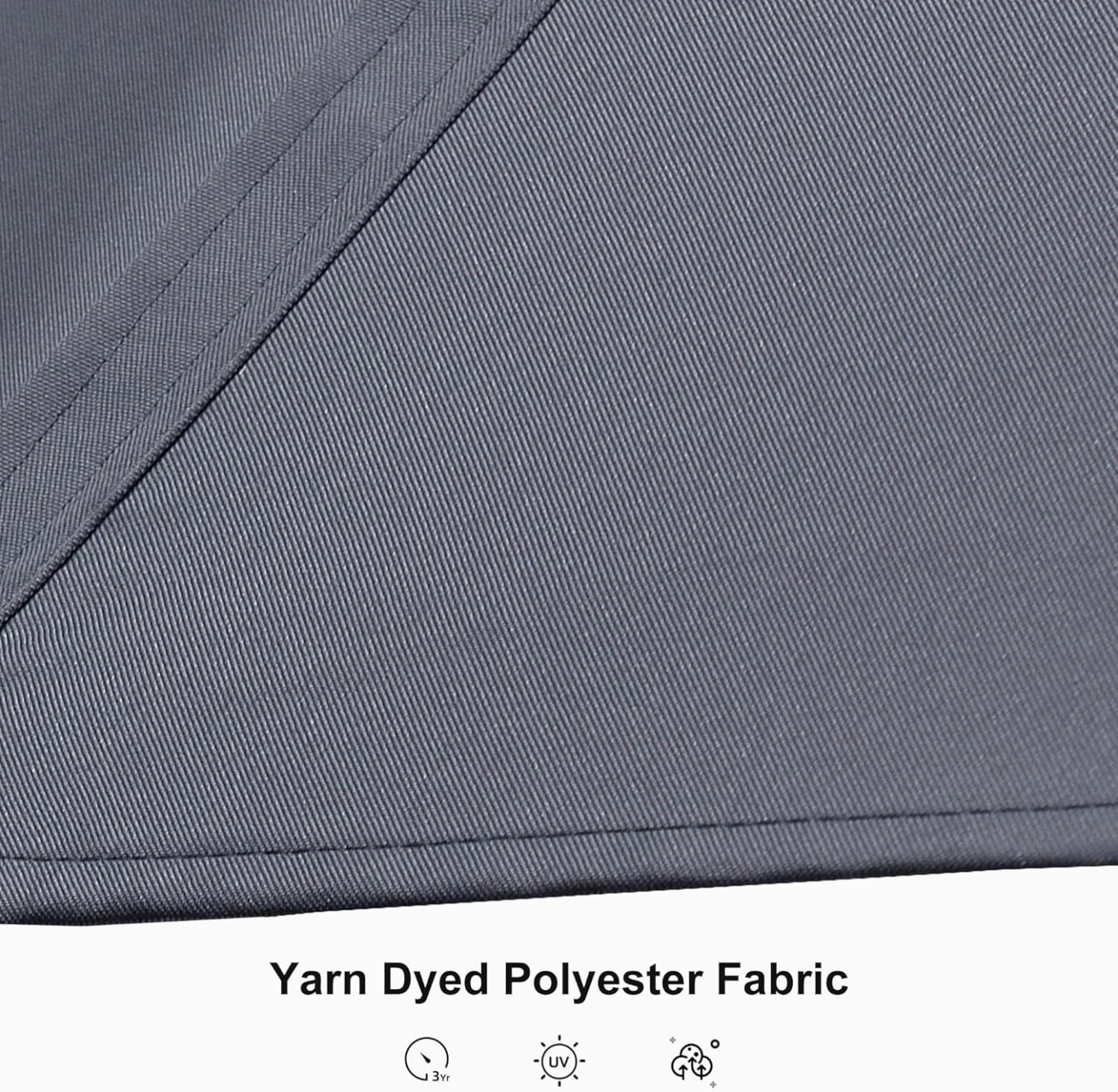 11 Feet Patio Umbrella with Base Outdoor Cantilever Round Umbrella Aluminum Offset Umbrella with 360-degree Rotation for Garden Deck Pool Patio, Beige