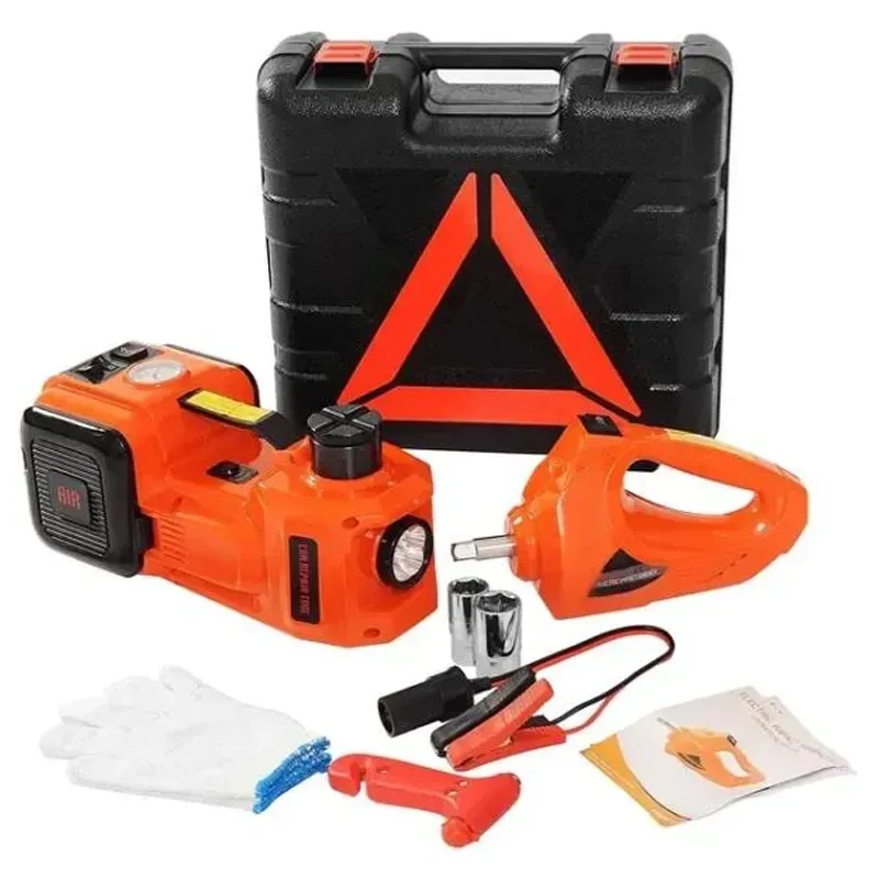 Electric Car Jack 5Ton 12V Hydraulic Car Jack Kit with Electric Impact Wrench for SUV MPV Sedan Truck Change Tires Garage Repair