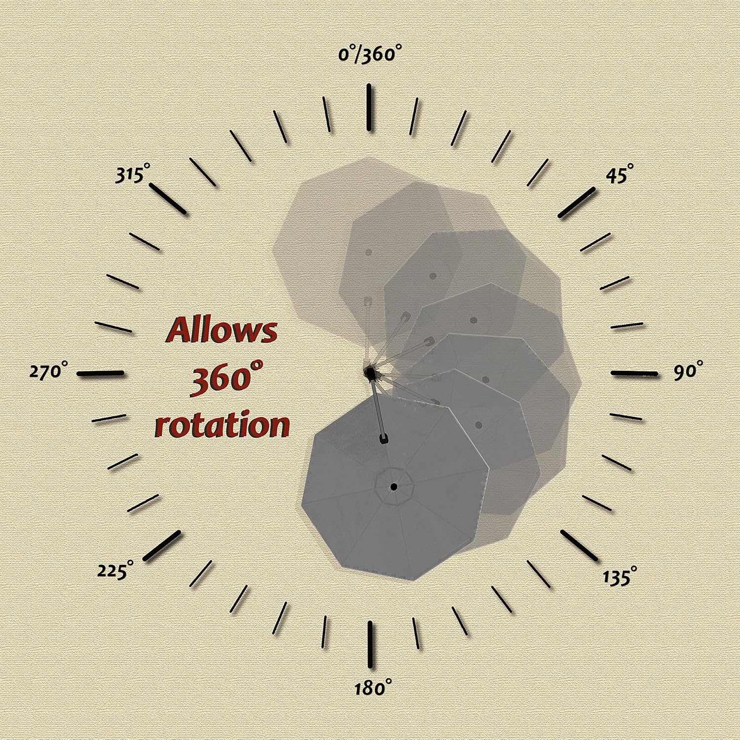 11 Feet Patio Umbrella with Base Outdoor Cantilever Round Umbrella Aluminum Offset Umbrella with 360-degree Rotation for Garden Deck Pool Patio, Beige