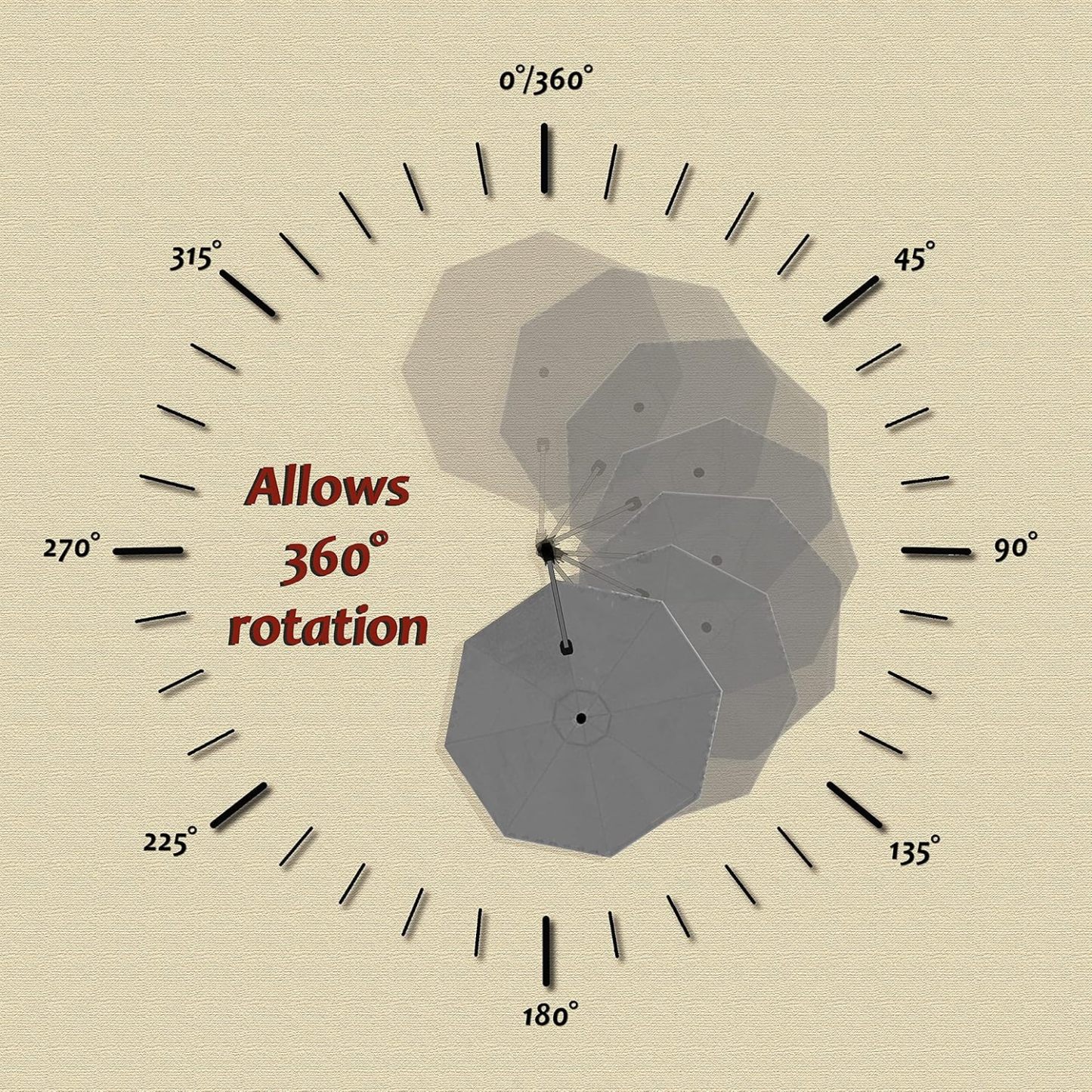 11 Feet Patio Umbrella with Base Outdoor Cantilever Round Umbrella Aluminum Offset Umbrella with 360-degree Rotation for Garden Deck Pool Patio, Beige