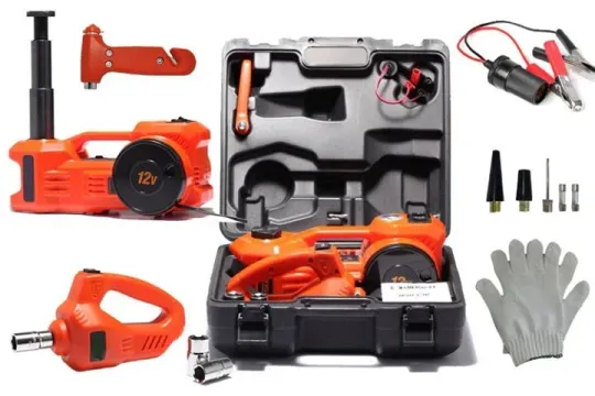 Electric Car Jack 5Ton 12V Hydraulic Car Jack Kit with Electric Impact Wrench for SUV MPV Sedan Truck Change Tires Garage Repair