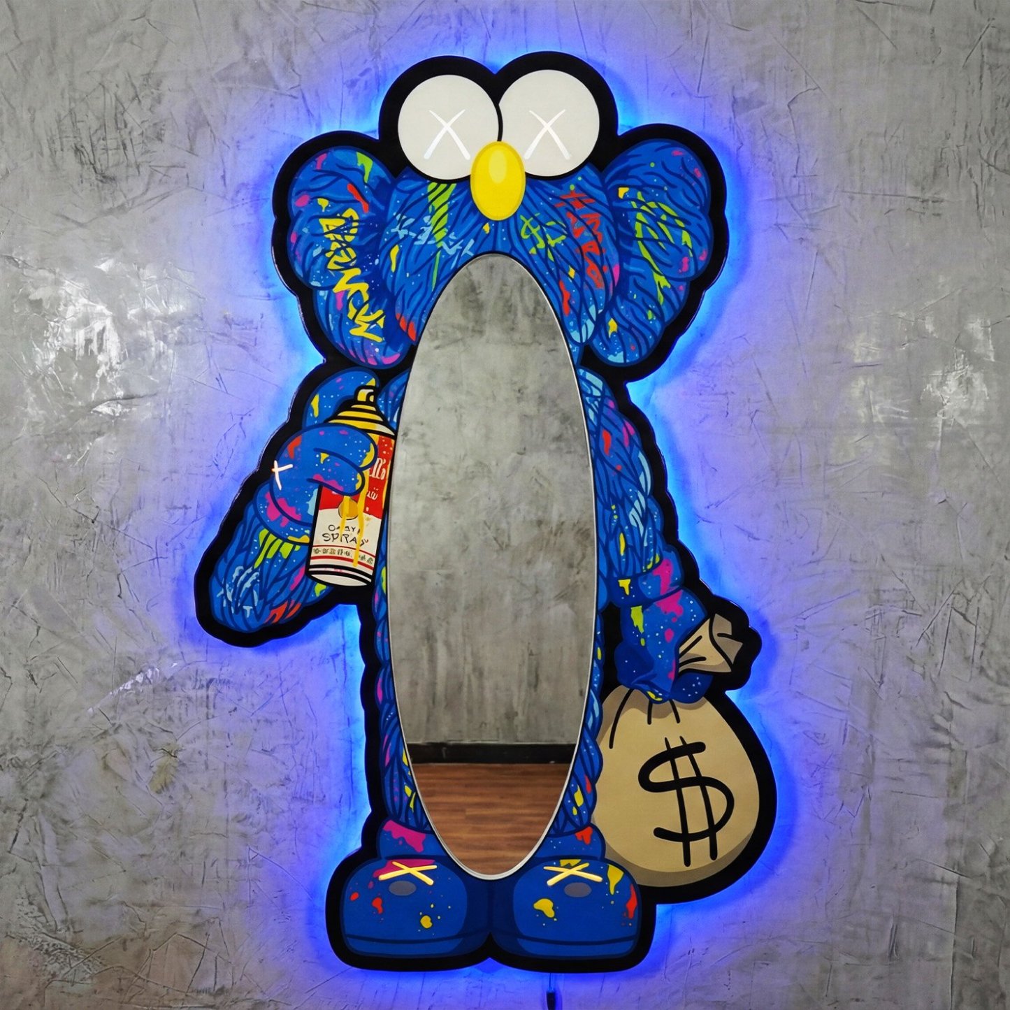 Espejo KAWS Graffiti Blue