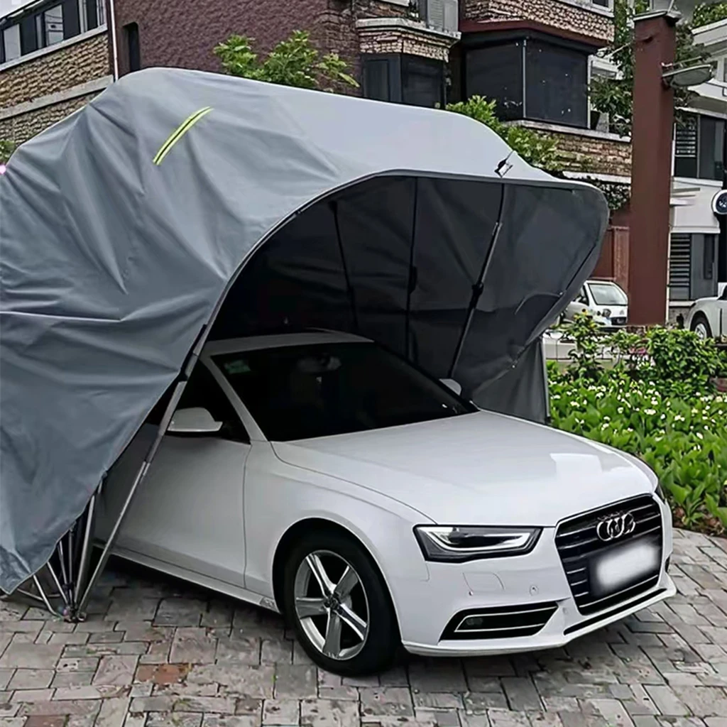 Modern Portable Carport Tent with Top Canopy Cover Heat Treated Metal Frame for Outdoor Car & Motorcycle Parking Garage Storage