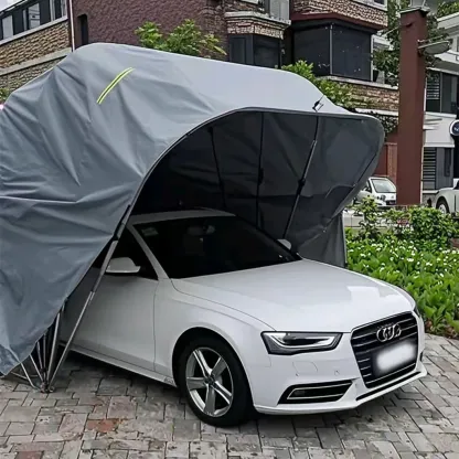 Modern Portable Carport Tent with Top Canopy Cover Heat Treated Metal Frame for Outdoor Car & Motorcycle Parking Garage Storage