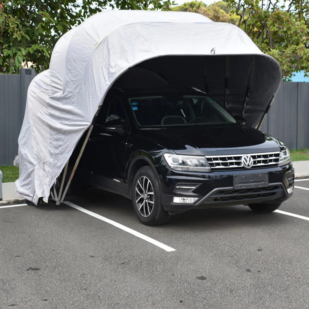 Modern Portable Carport Tent with Top Canopy Cover Heat Treated Metal Frame for Outdoor Car & Motorcycle Parking Garage Storage