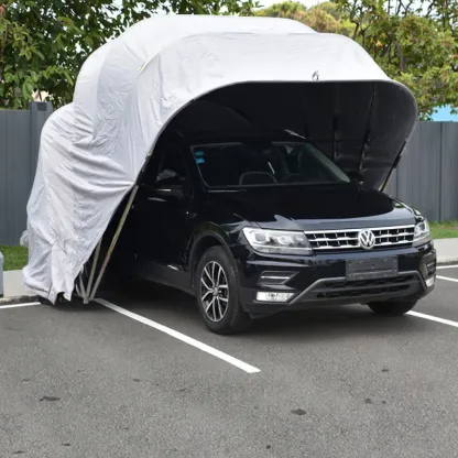 Modern Portable Carport Tent with Top Canopy Cover Heat Treated Metal Frame for Outdoor Car & Motorcycle Parking Garage Storage