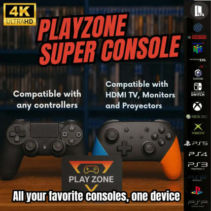 Play Every Console – PS5, Switch, Xbox & 50,000 Games in One with Playzone™ Super Console 1TB