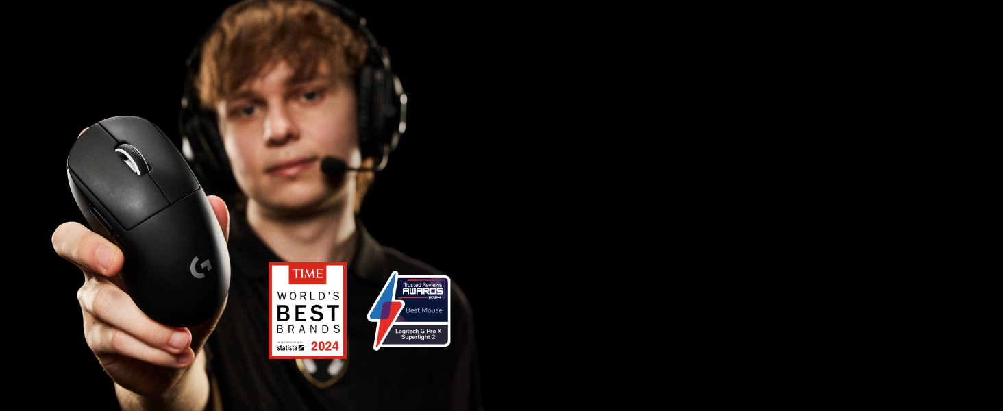 Pro esports player benjyfishy is holding a pro x superlight 2 lightspeed wireless gaming mouse