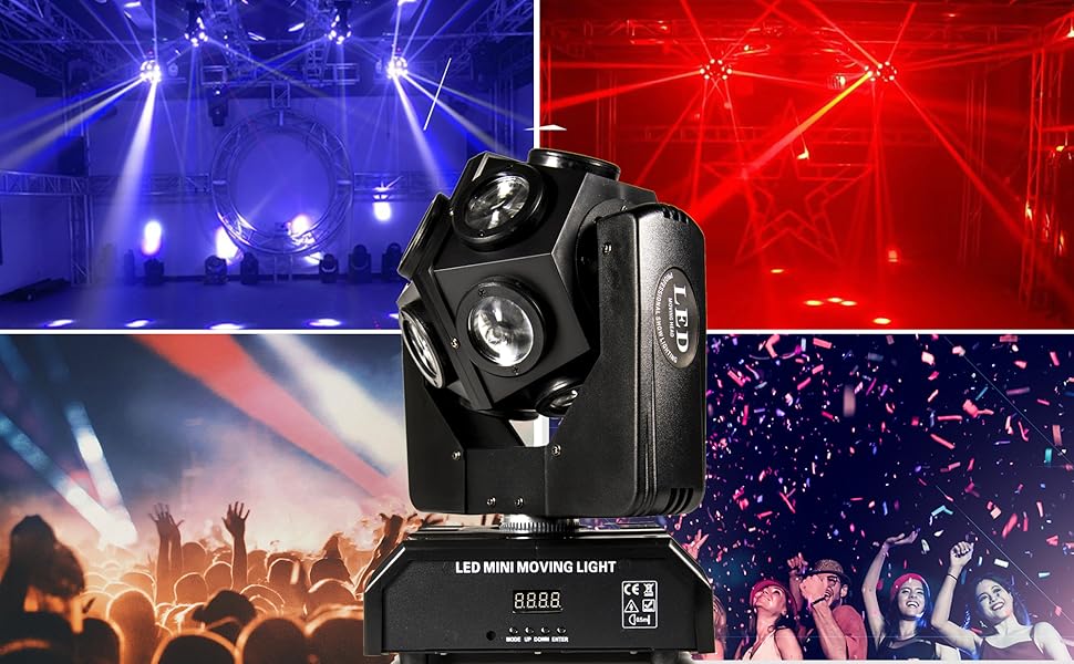 DJ Lights 12LEDs 150W RGBW Beam Light 4-in-1 Strobe Stage Light