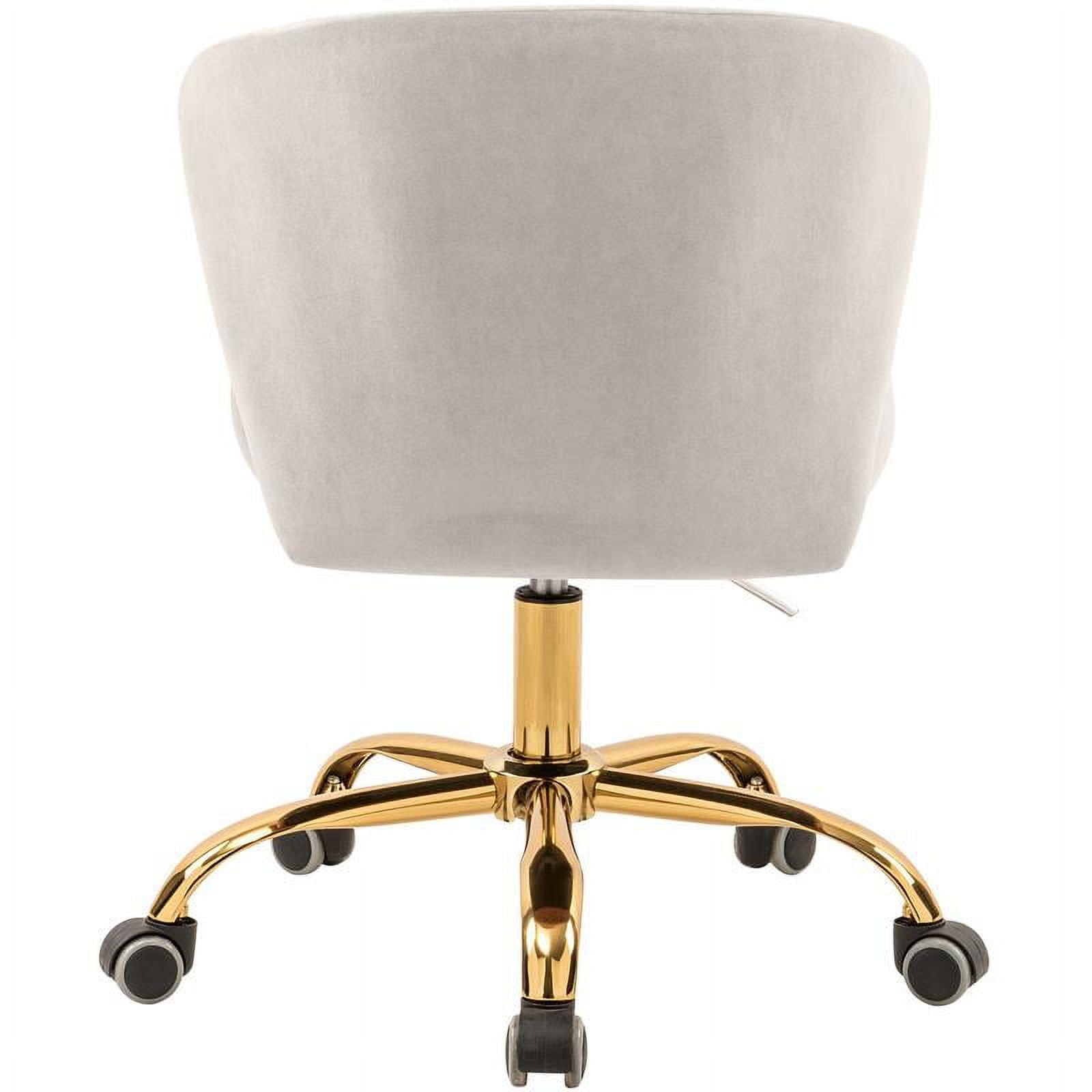 Meridian Furniture Finley Swivel Adjustable Black Velvet and Chrome Office Chair