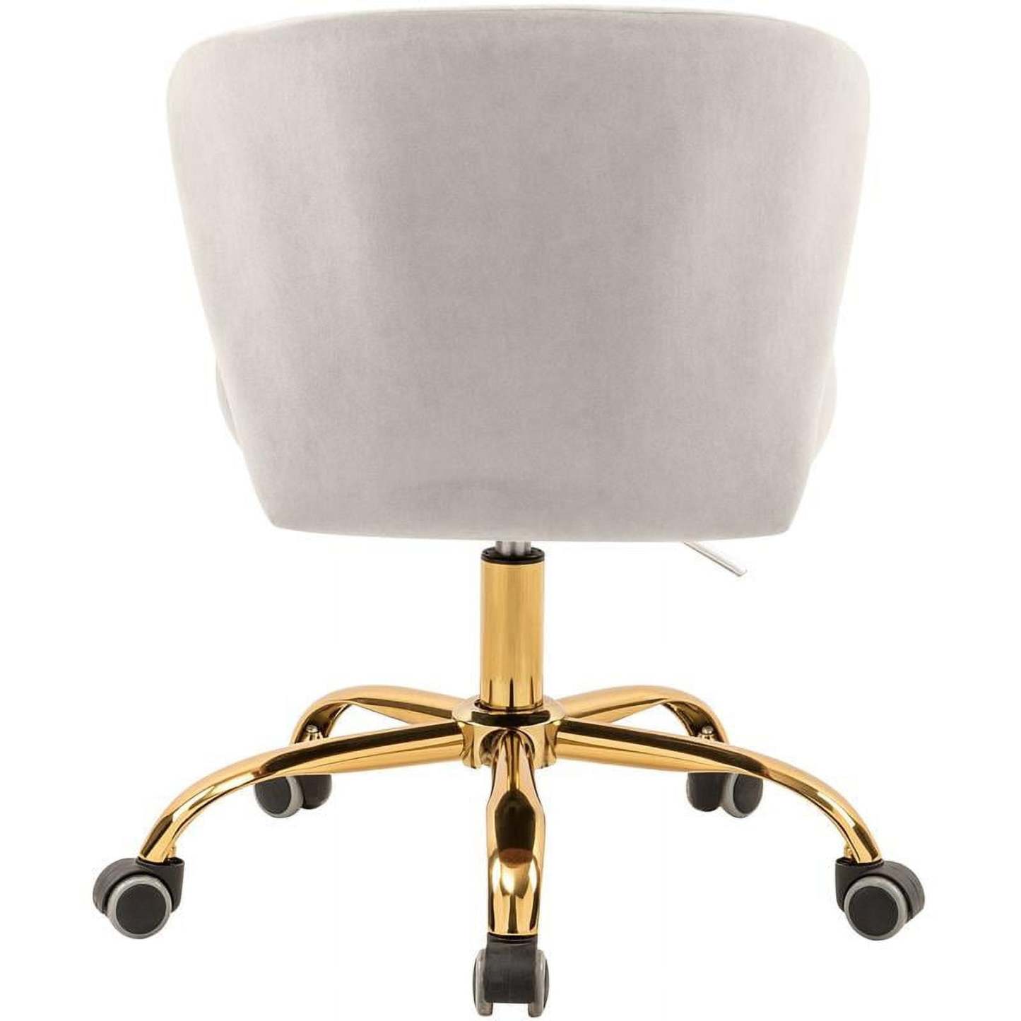Meridian Furniture Finley Swivel Adjustable Black Velvet and Chrome Office Chair
