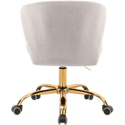 Meridian Furniture Finley Swivel Adjustable Black Velvet and Chrome Office Chair