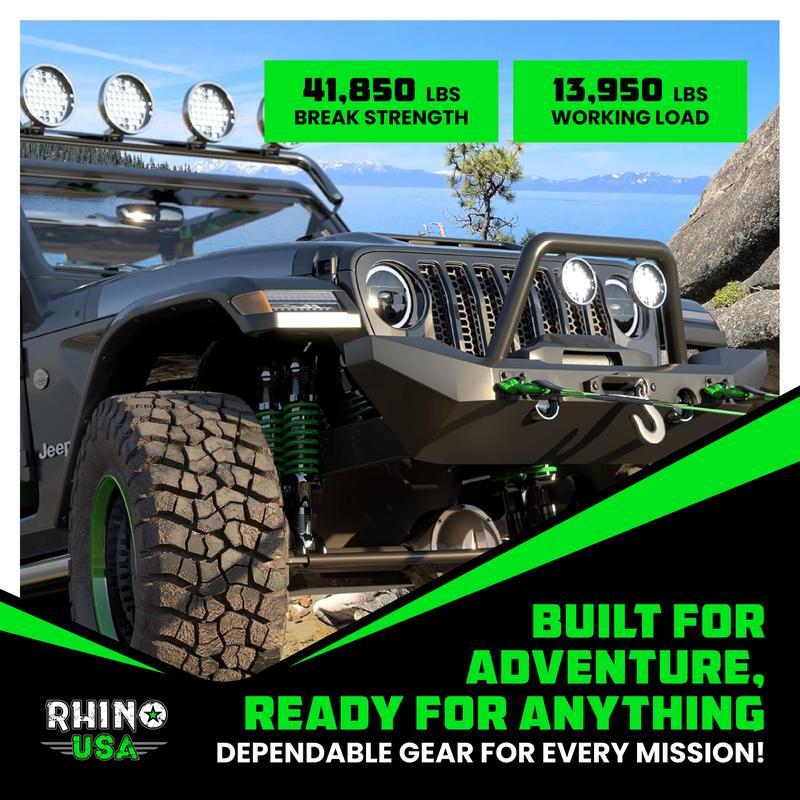 Rhino USA D Ring Shackles (2-Pack) - 41,850lb Break Strength – Heavy Duty 3/4" Clevis Shackle with 7/8 Pin for Towing & Off-Road Use - Pairs with Tow Strap for Vehicle Recovery