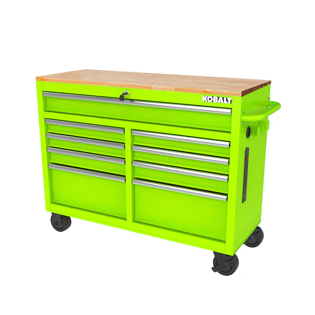 Kobalt 46.1-in L x 37.2-in H 9 -Drawers Rolling Pink Wood Work Bench