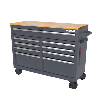 Kobalt 46.1-in L x 37.2-in H 9 -Drawers Rolling Pink Wood Work Bench