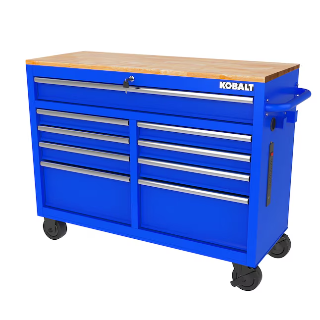 Kobalt 46.1-in L x 37.2-in H 9 -Drawers Rolling Pink Wood Work Bench