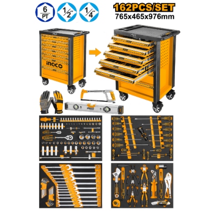 162-Piece Tool Set in Cabinet with 7 Drawers – INGCO HTCS271621