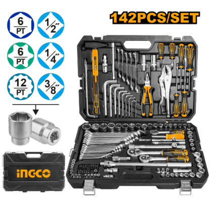 142 Pcs Industrial Tool Set in Bag – INGCO HKTHP21421