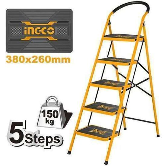5-Step Wide Step Ladder – INGCO HLAD09051