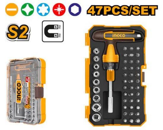 47 Pcs Long Handle Ratchet Screwdriver Set – INGCO HKSDB0478