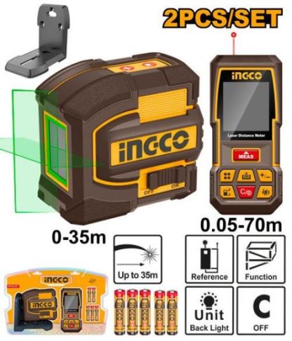 2-Piece Laser Measure & Laser Level Set – COSLL0401